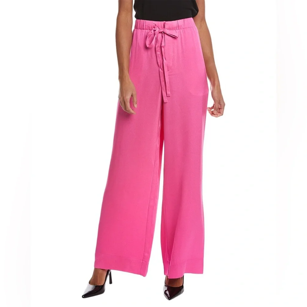 A.L.C Allie Tie Waist Wide Leg Pants Size 4 Pink Women’s High‎ Rise